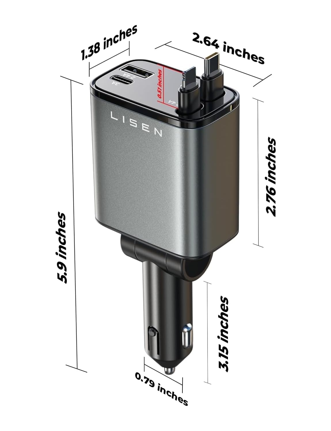 CARGADOR MULTIPLE RETRACTIL DE CARGA RAPIDA