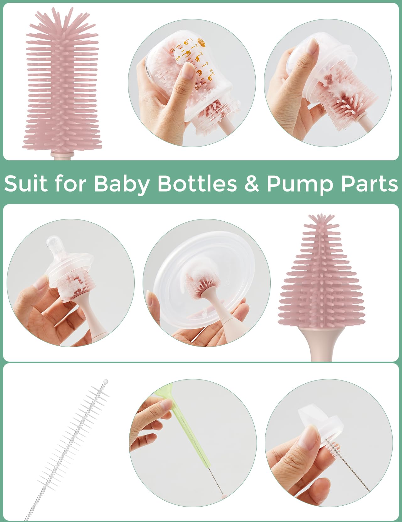 SET DE CEPILLOS PARA BIBERONES MOMCOZY