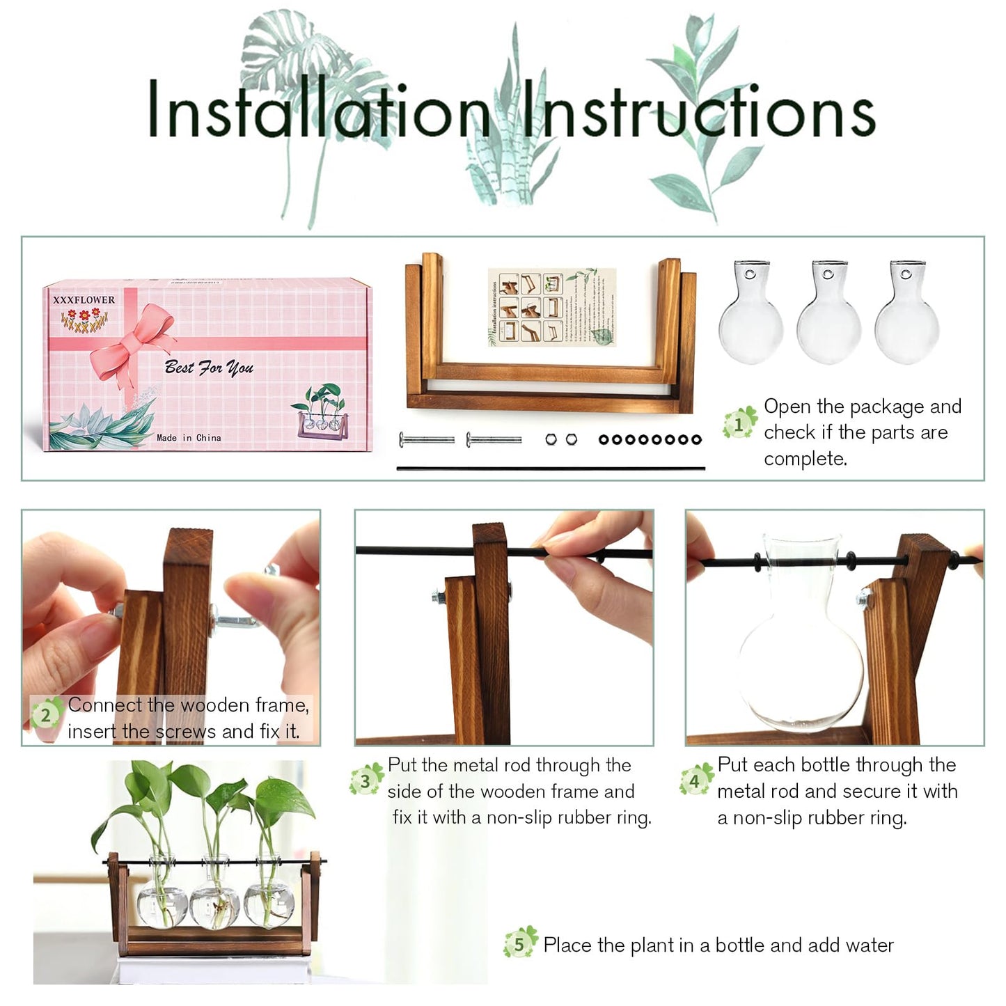 TERRARIO PARA PLANTAS XXXFLOWER con SOPSORTE EN MADERA