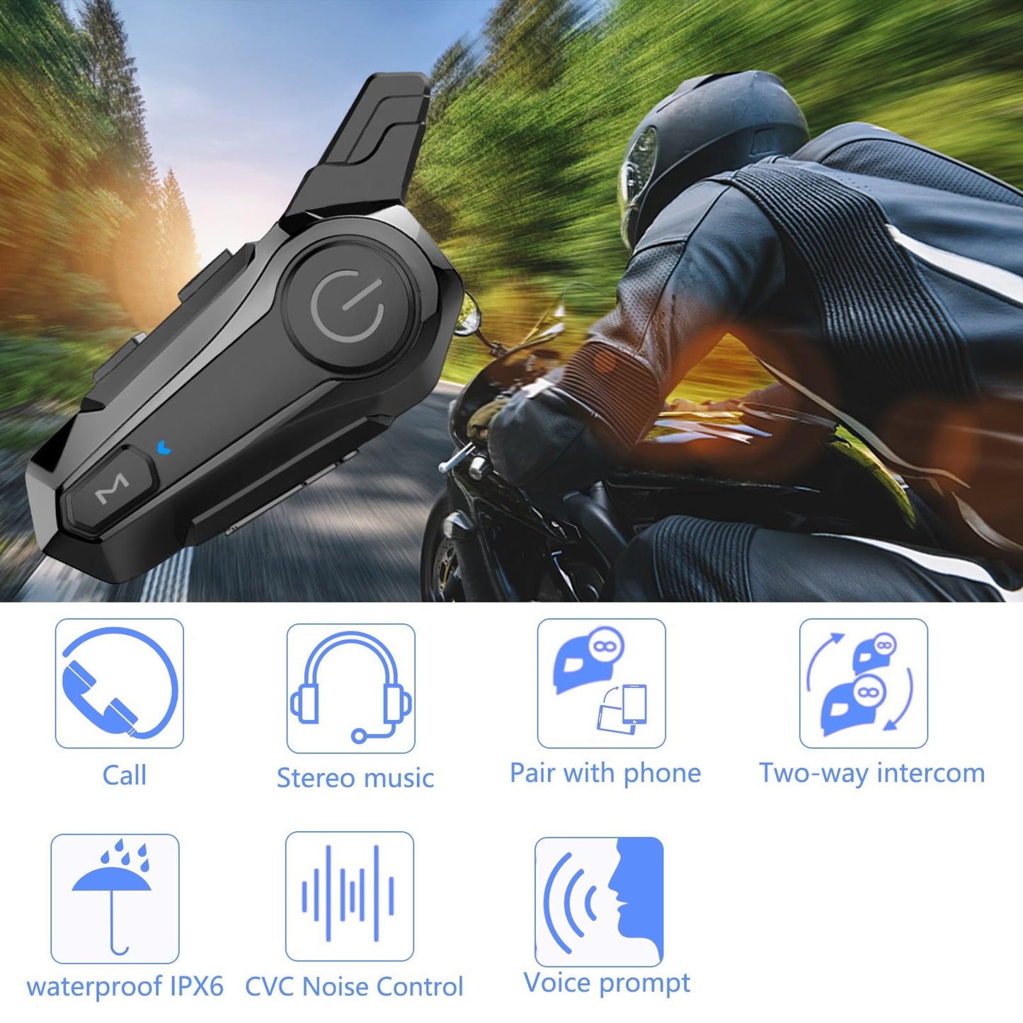 INTERCOMUNICADOR WIPEEYES E1 PARA MOTOCICLETA