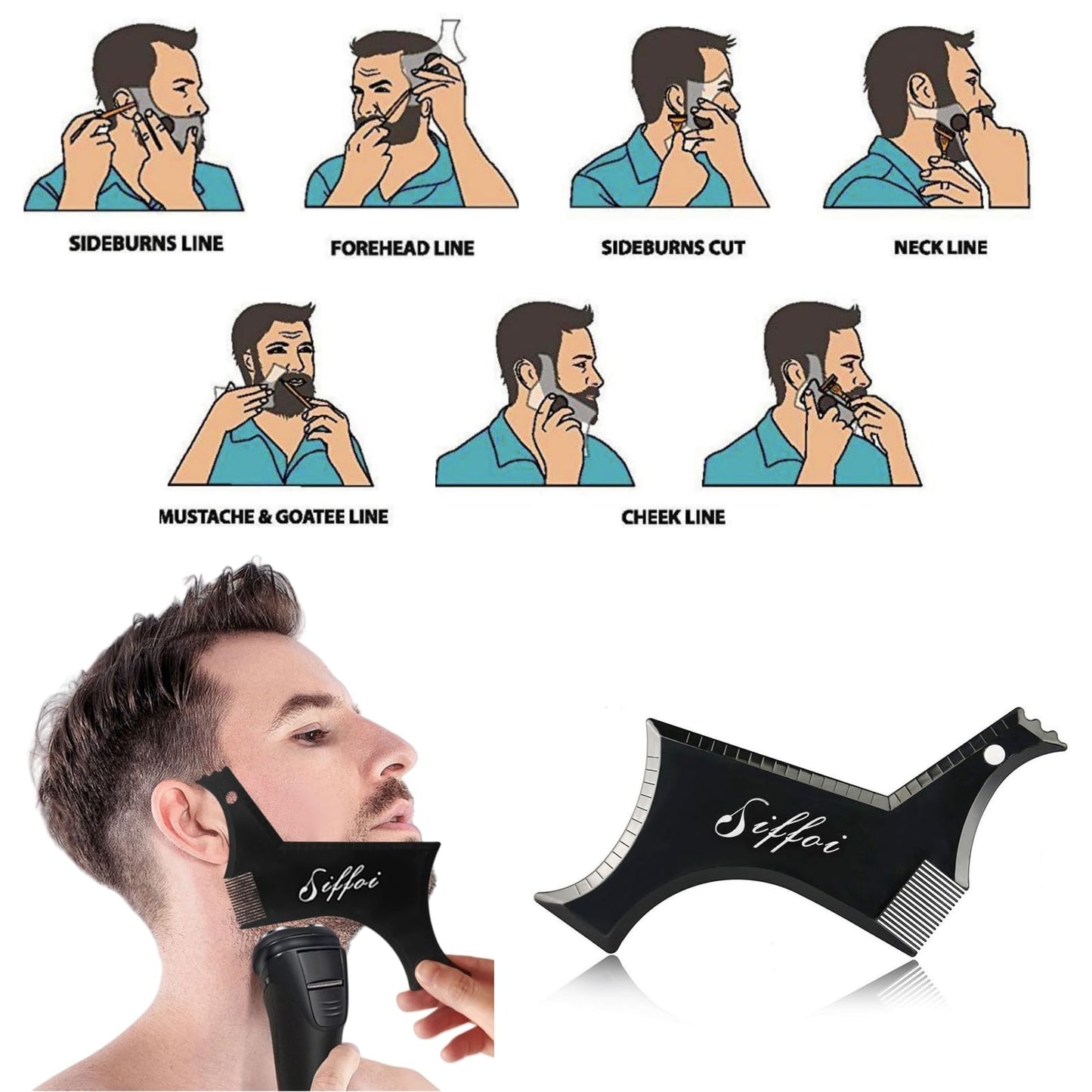 JUEGO DE 2 HERRAMIENTAS SIFFOI PARA MOLDEAR BARBA
