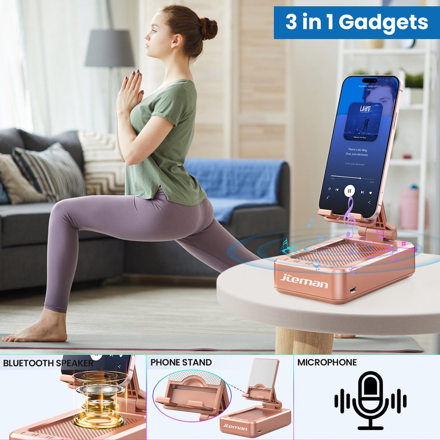 SOPORTE PORTATIL CON ALTAVOZ JTEMAN