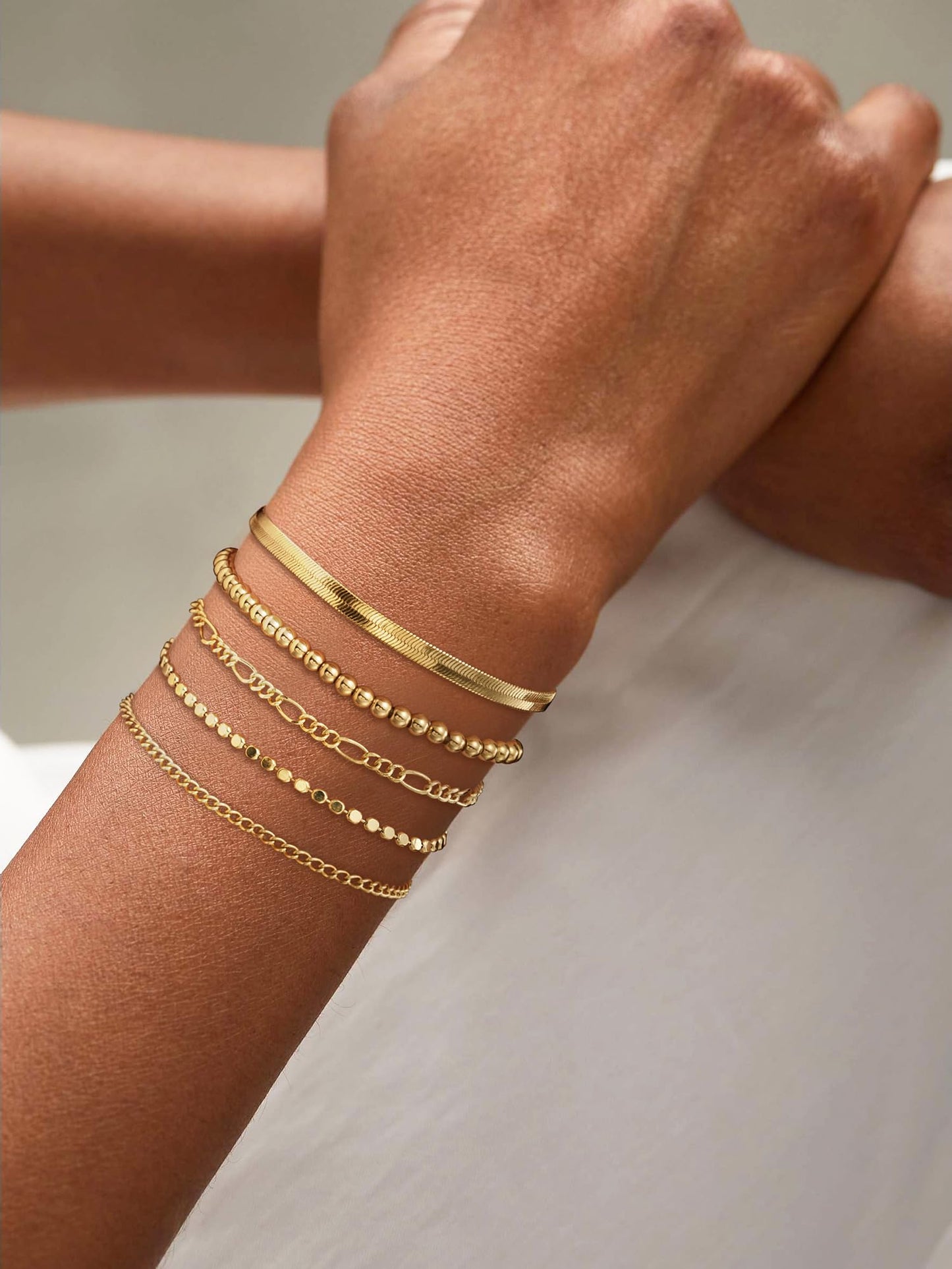 SET DE PULSERAS DEARMAY DAINTY 14K GOLD