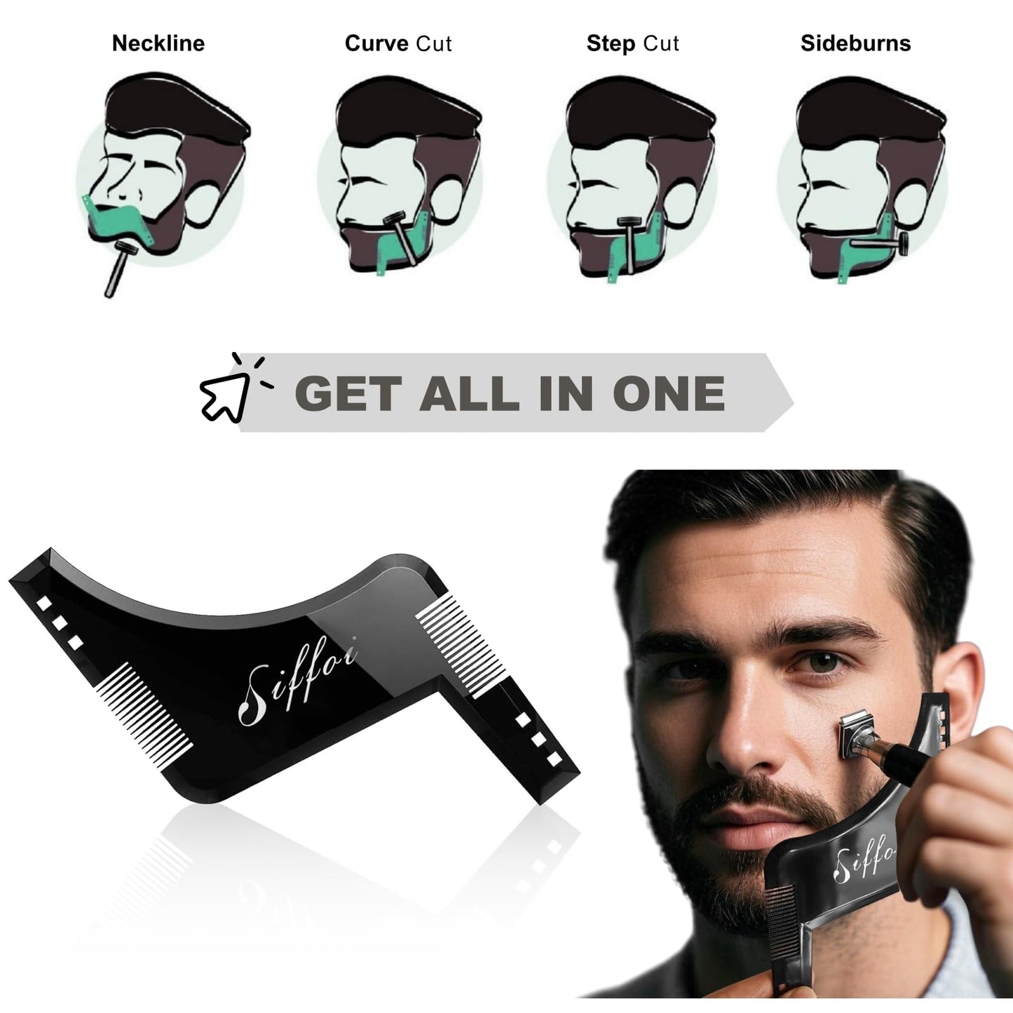 JUEGO DE 2 HERRAMIENTAS SIFFOI PARA MOLDEAR BARBA
