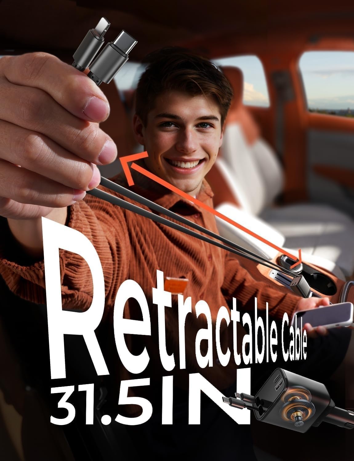 CARGADOR MULTIPLE RETRACTIL DE CARGA RAPIDA