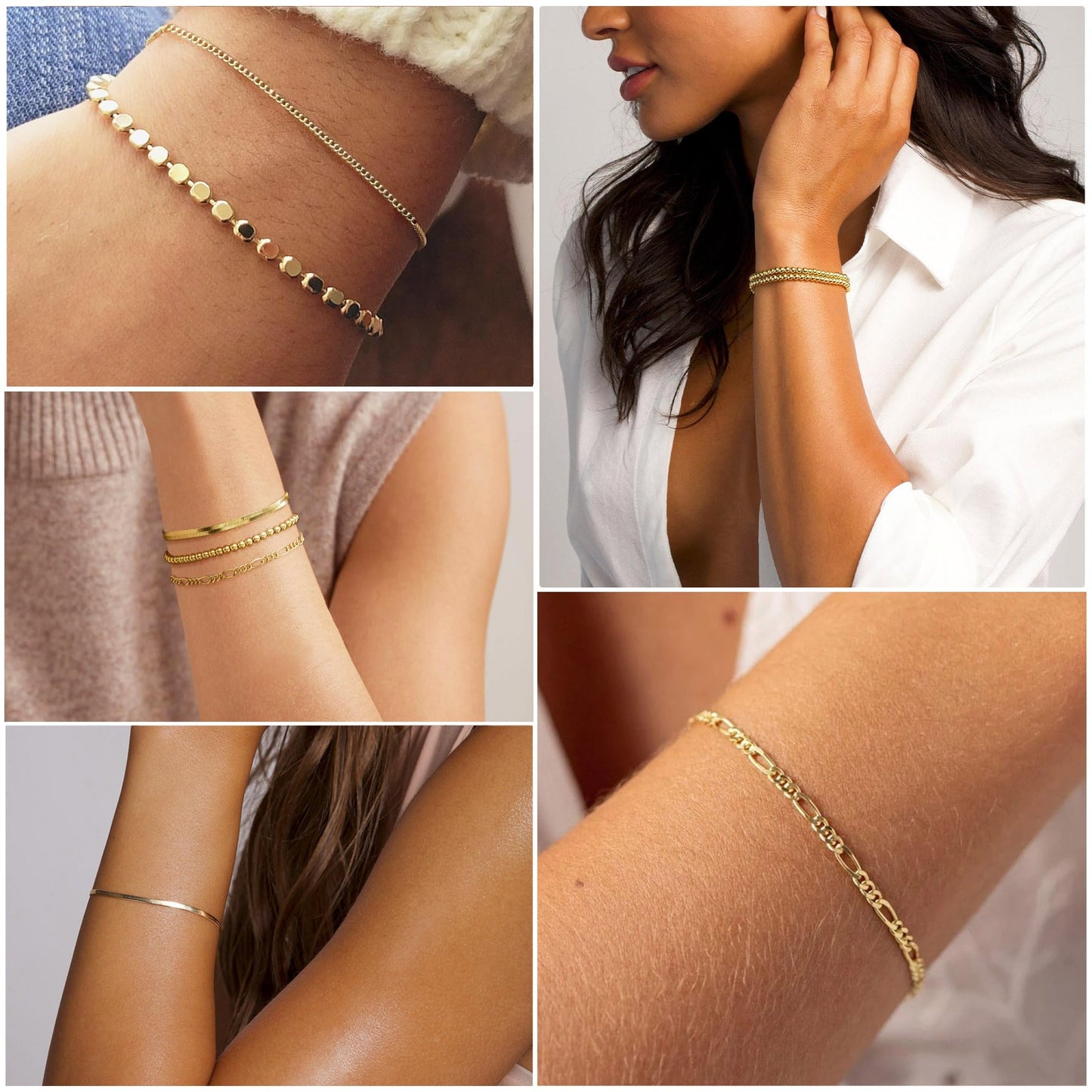SET DE PULSERAS DEARMAY DAINTY 14K GOLD