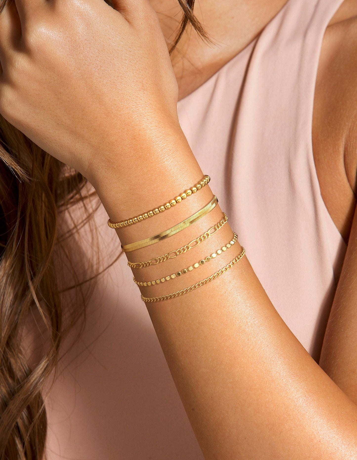 SET DE PULSERAS DEARMAY DAINTY 14K GOLD