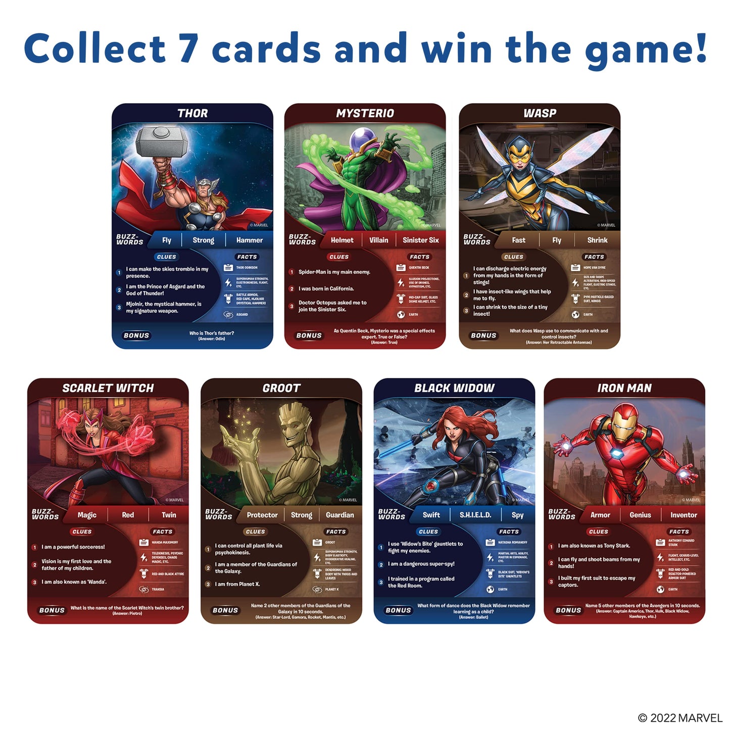 JUEGO DE CARTAS SKILLMATICS GUESS IN 10 MARVEL