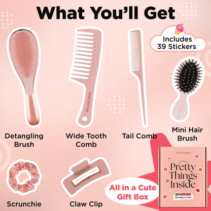 HAIR HARMONY 6 - JUEGO DE CEPILLOS PARA JOVENCITAS