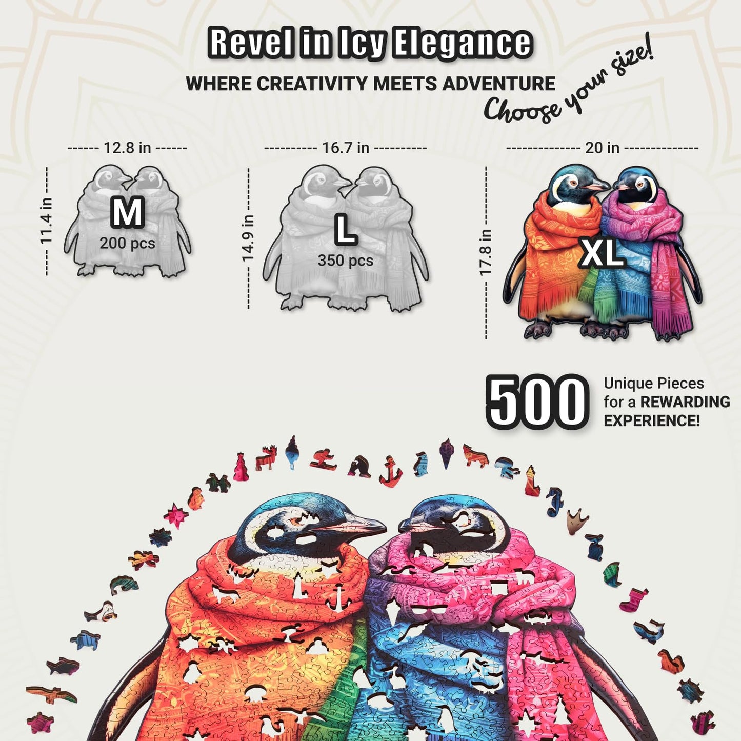 ROMPECABEZAS PINGUINOS ARTICOS LEOGOR 500 PIEZAS